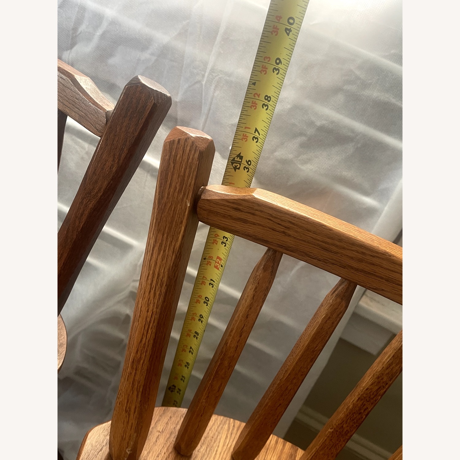 Swivel Bar Stools Solid  Oak Hand Crafted - image-5