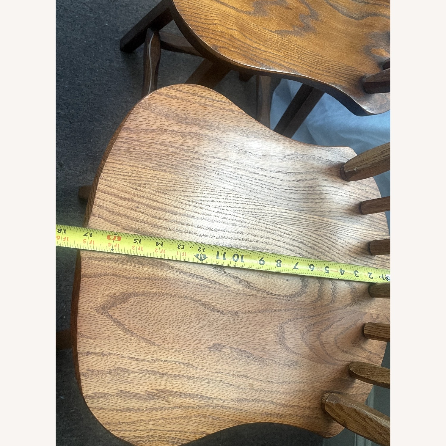Swivel Bar Stools Solid  Oak Hand Crafted - image-8