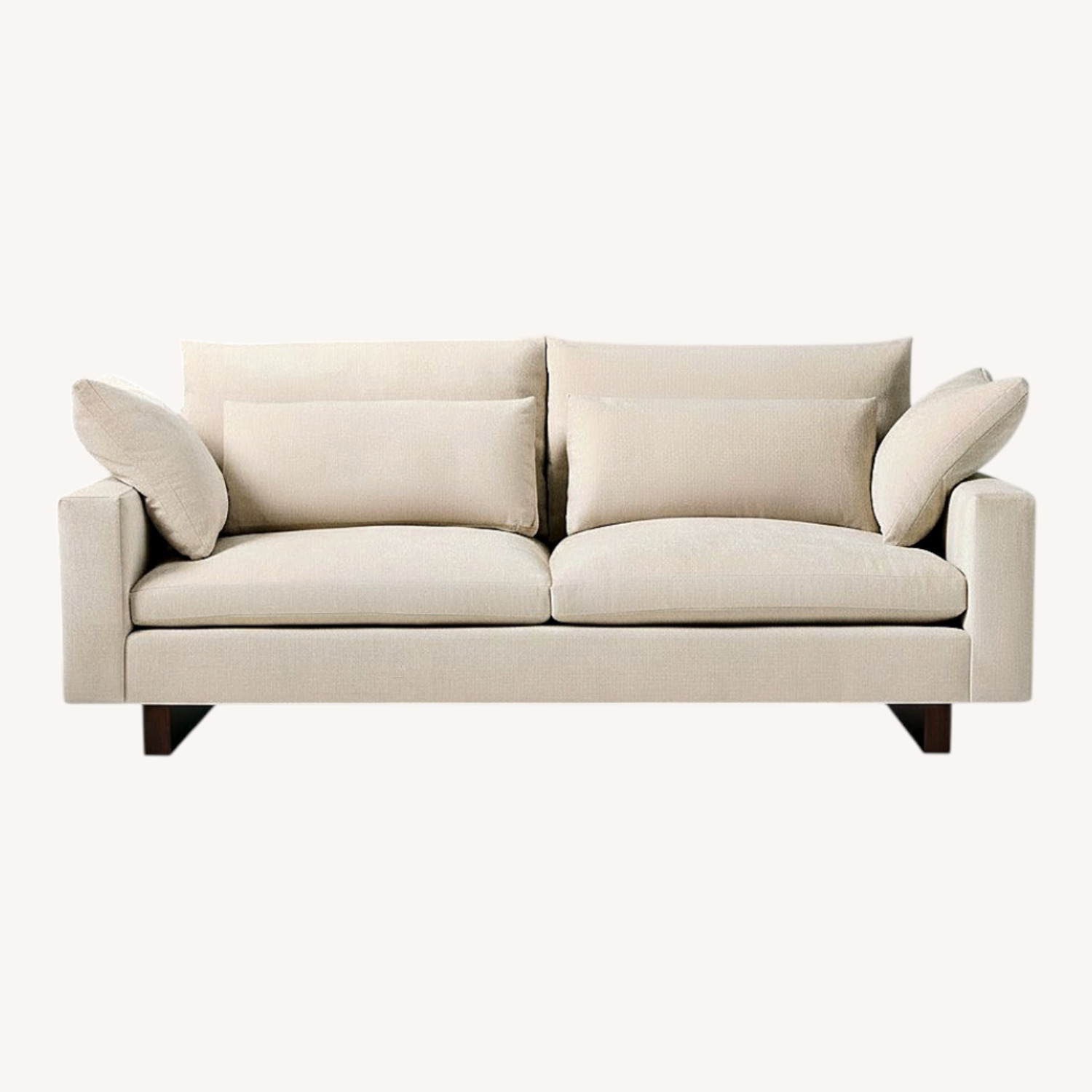 West Elm Harmony White Fabric 2 Seater Sofa - image-0