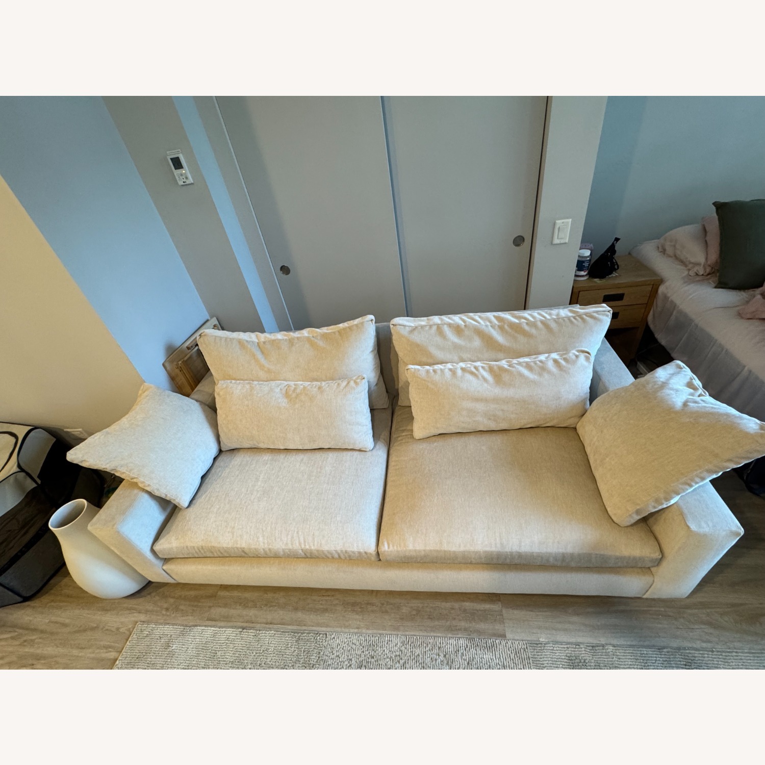 West Elm Harmony White Fabric 2 Seater Sofa - image-1