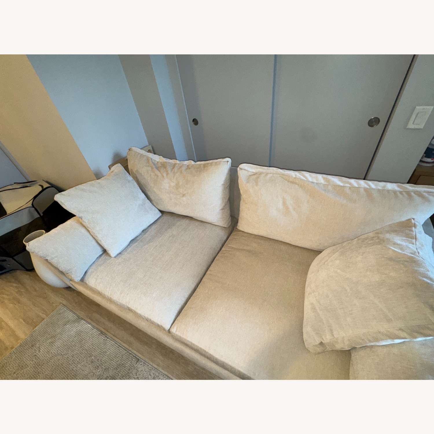 West Elm Harmony White Fabric 2 Seater Sofa - image-2