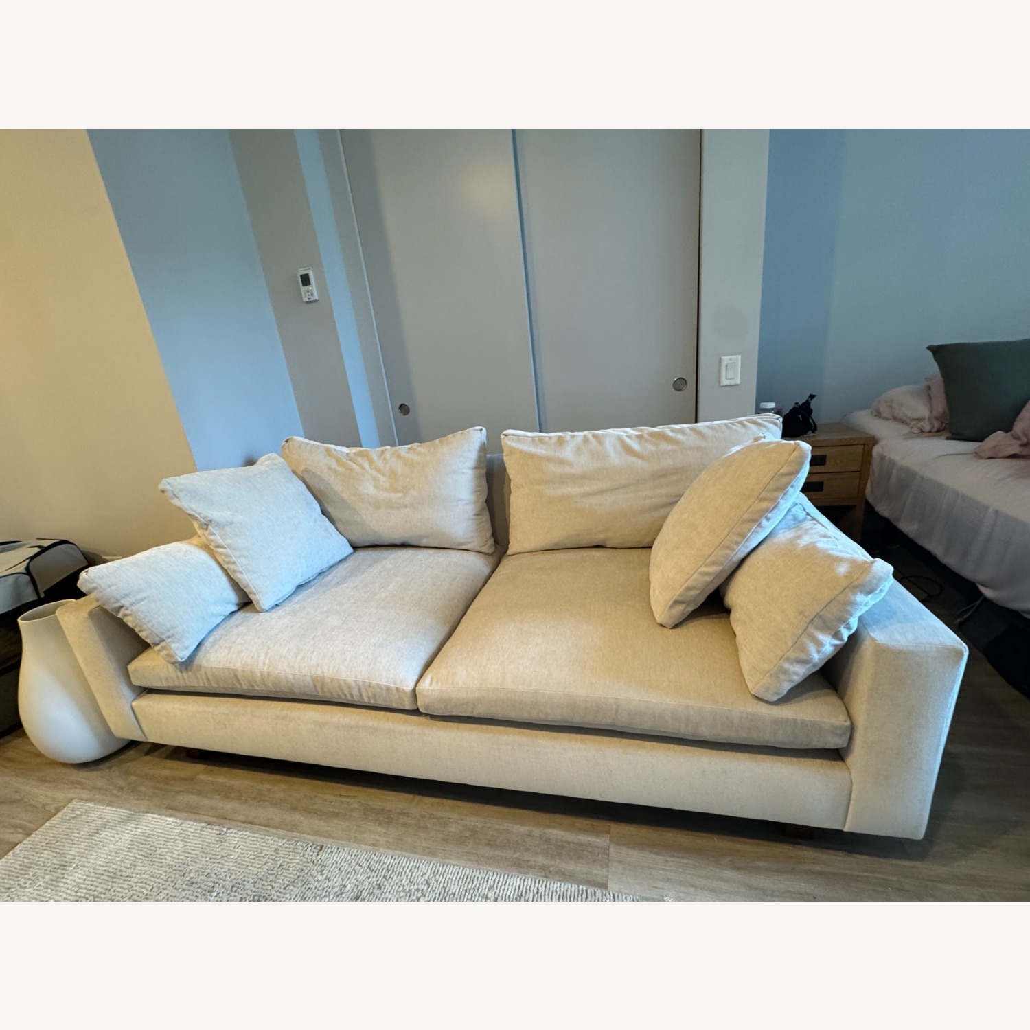 West Elm Harmony White Fabric 2 Seater Sofa - image-3