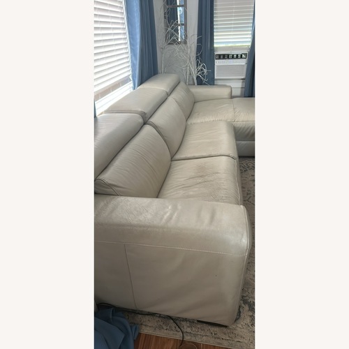 Used Nevio 5-Pc. Leather "L" Shaped Sectional for sale on AptDeco