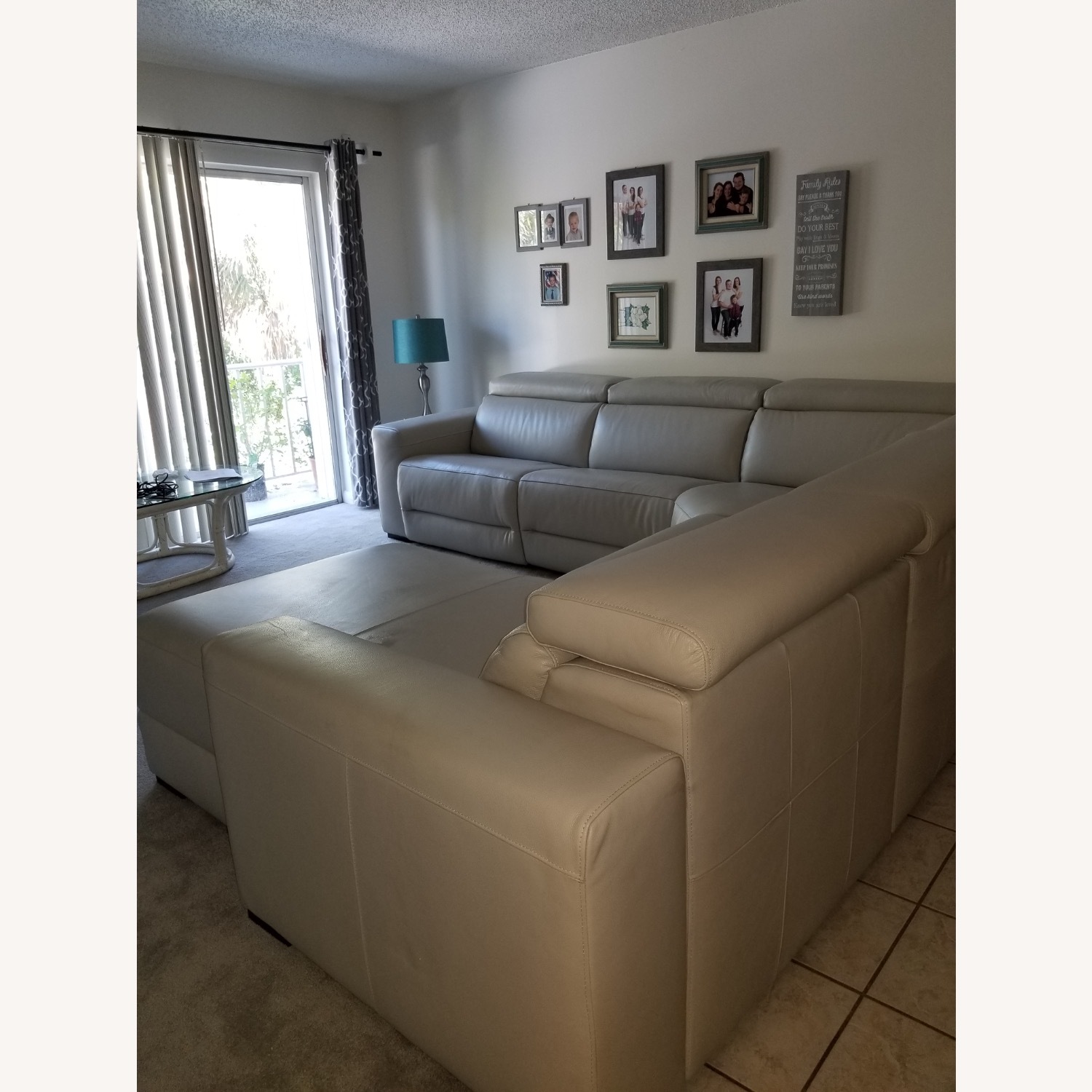 Nevio 5-Pc. Leather "L" Shaped Sectional - image-2