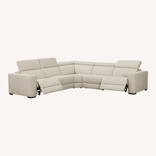 Used Nevio 5-Pc. Leather "L" Shaped Sectional for sale on AptDeco