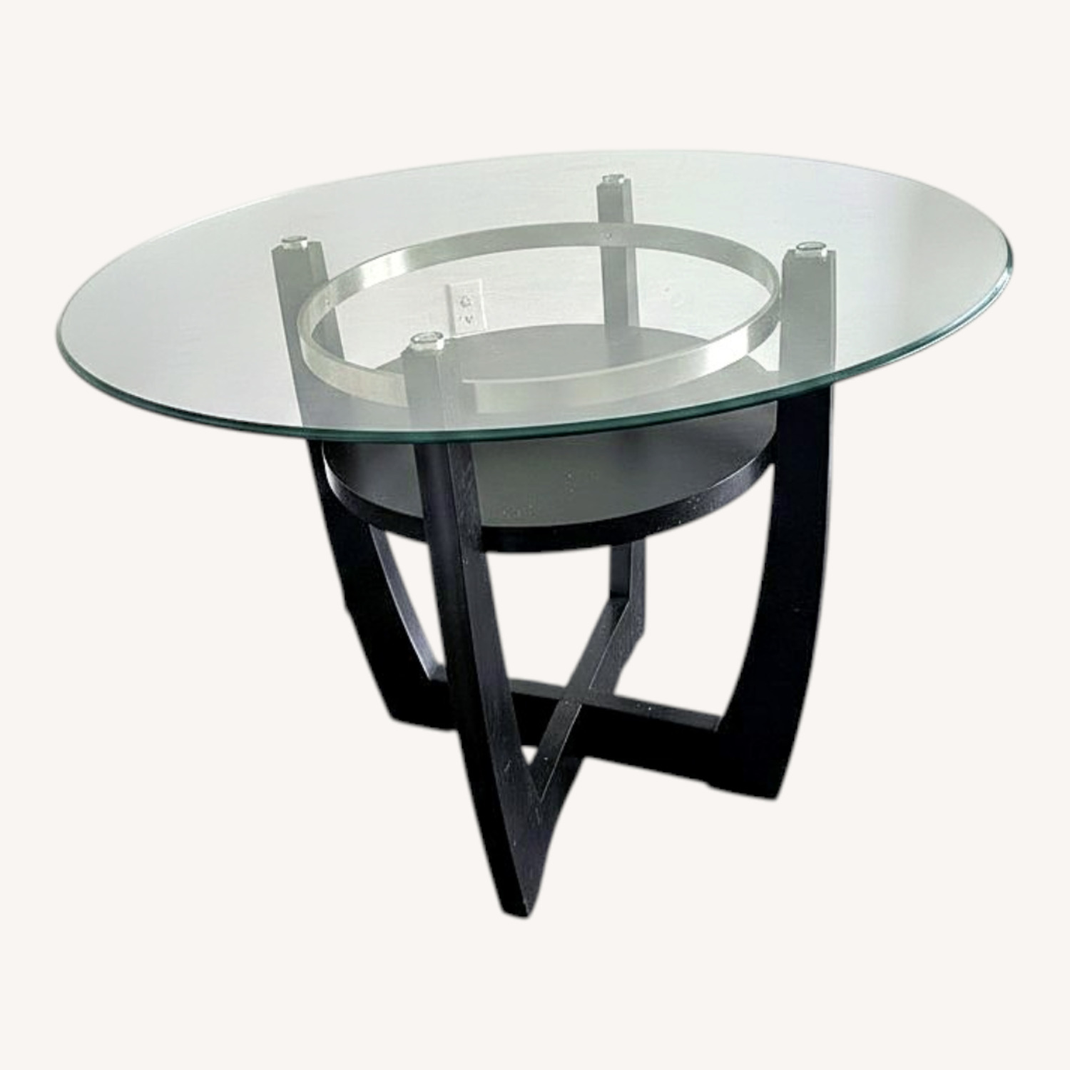 Modern Four Seater Glass Top Dining Table - image-0