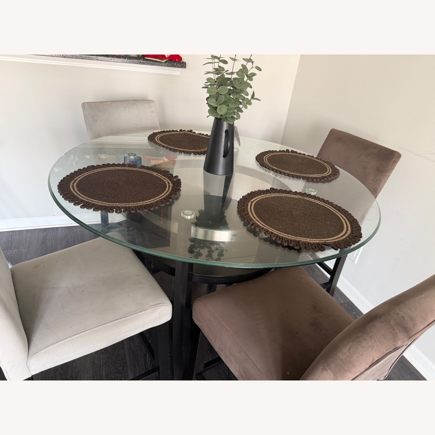 Modern Four Seater Glass Top Dining Table - image-2