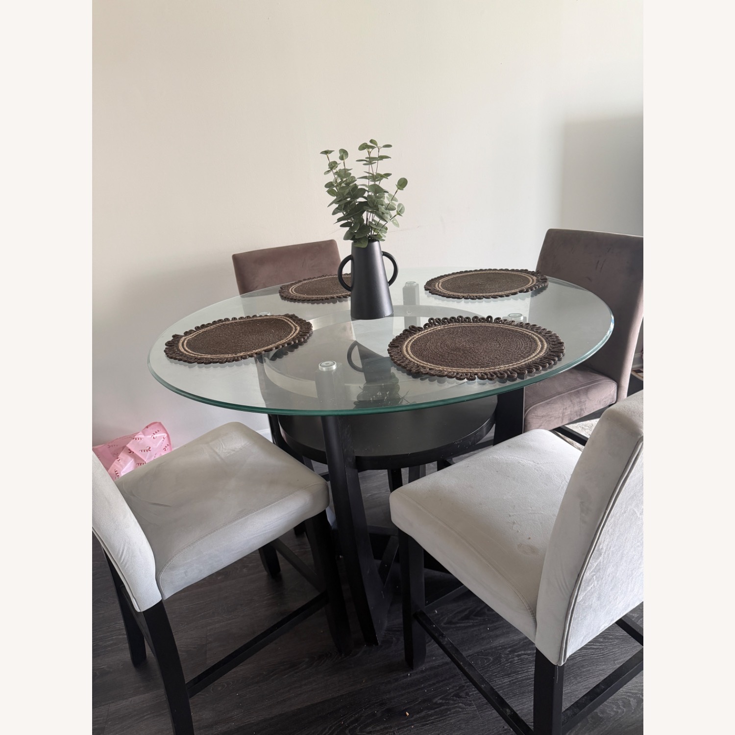 Modern Four Seater Glass Top Dining Table - image-3