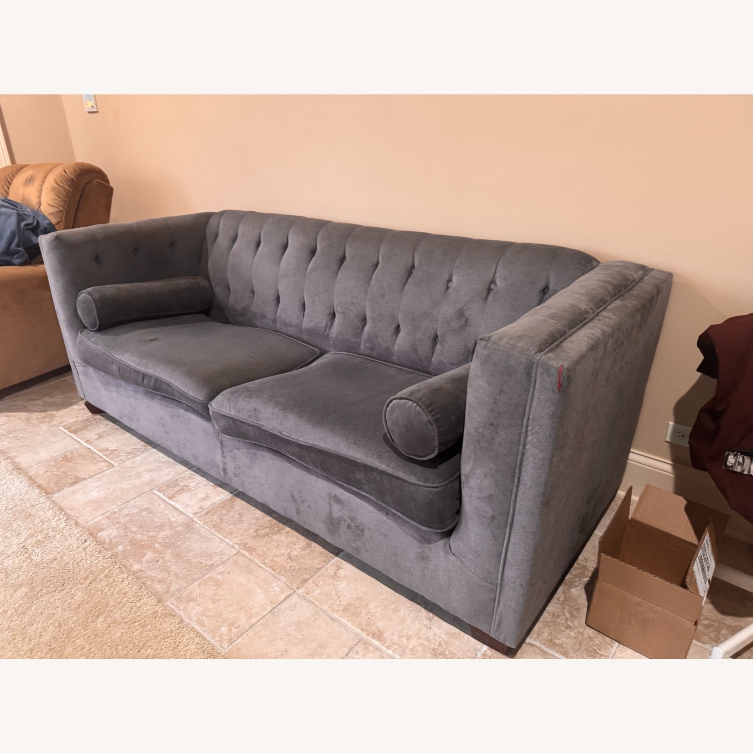 Light Gray Fabric 2 Seater Sofa - image-2