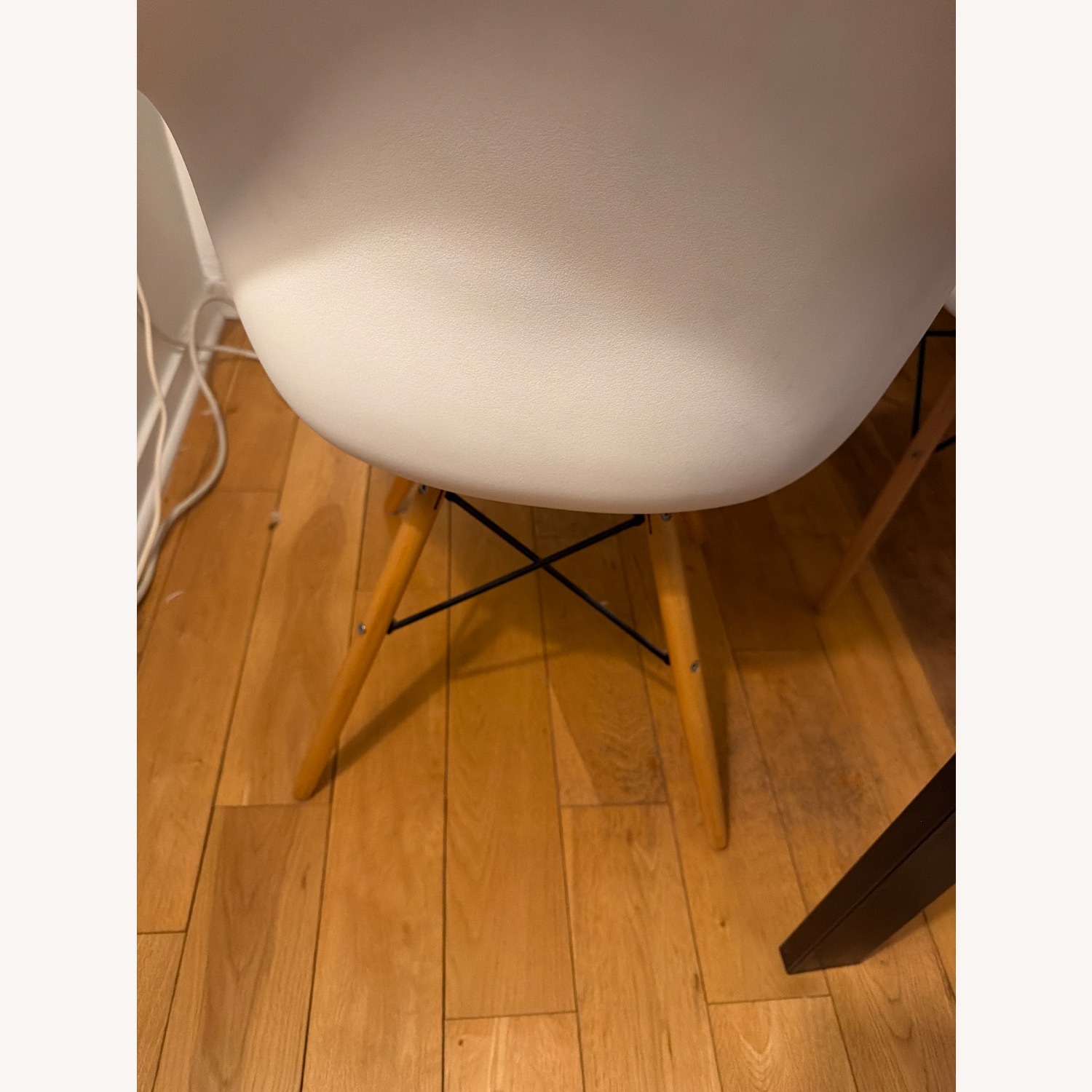 Eames Style White Plastic Dining Chair - image-3