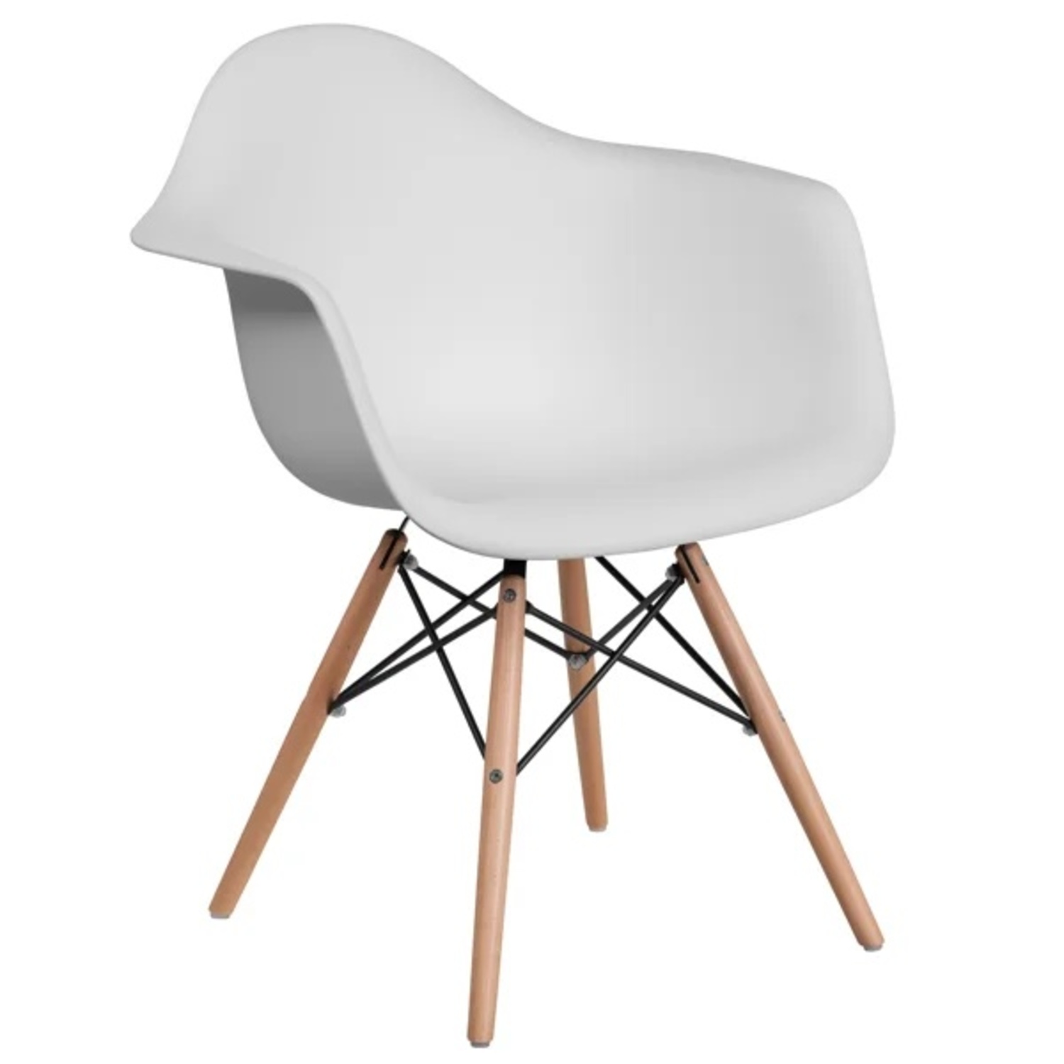 Eames Style White Plastic Dining Chair - image-4