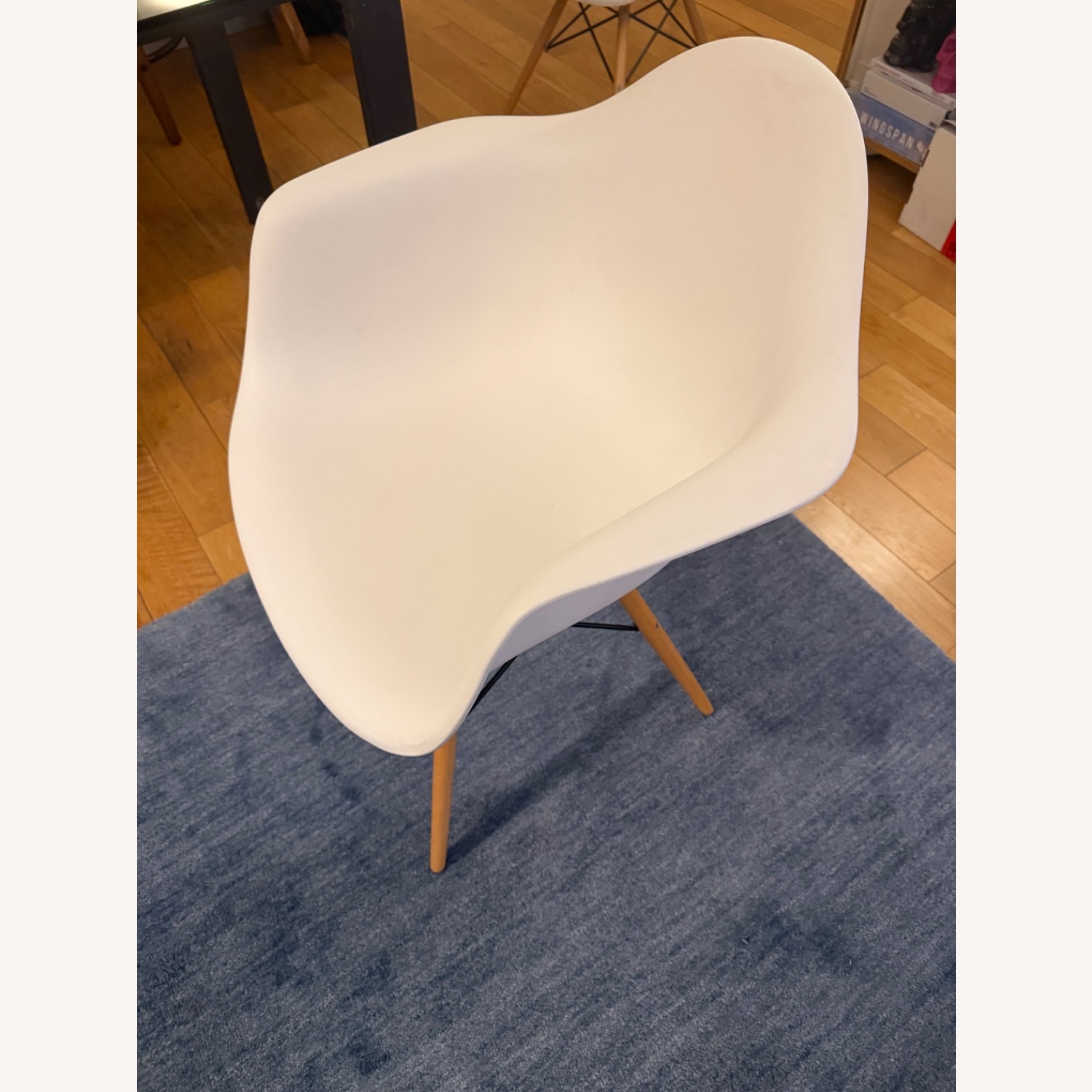 Eames Style White Plastic Dining Chair - image-1