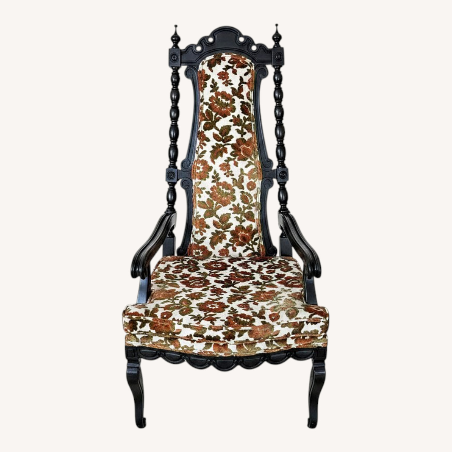 Vintage/Antique Dark Brown Accent Chair - image-0