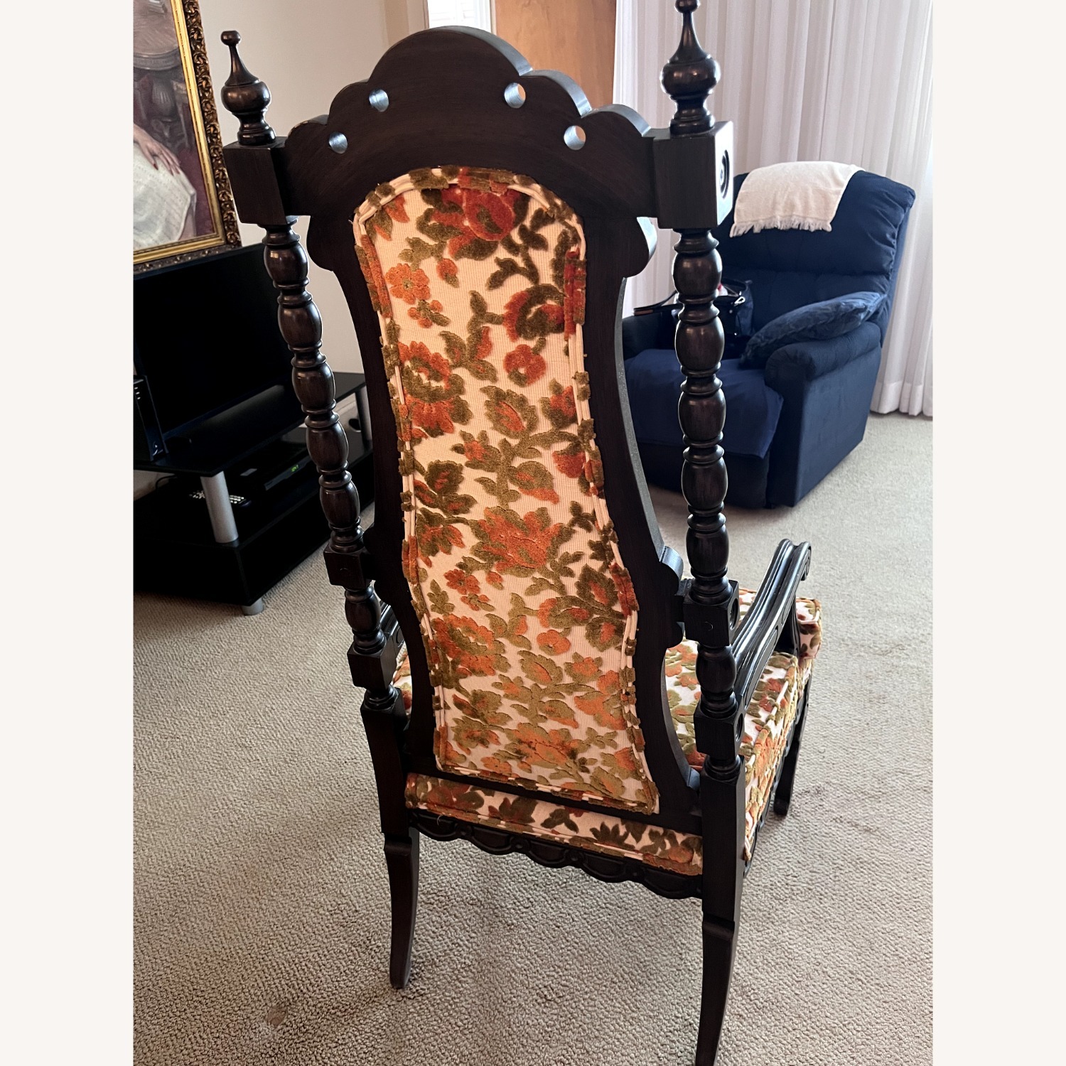 Vintage/Antique Dark Brown Accent Chair - image-4