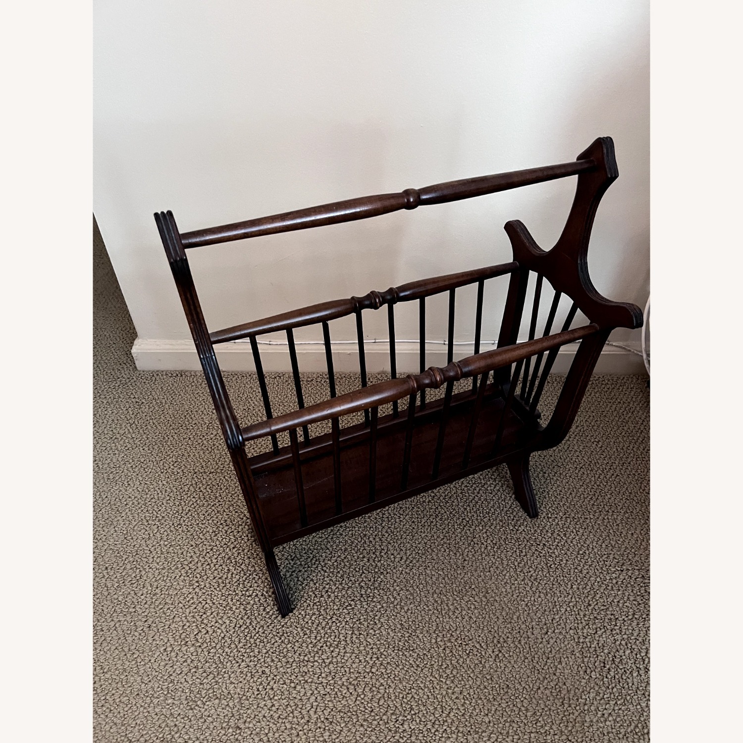 Vintage Italian Wood Magazine Rack - image-1