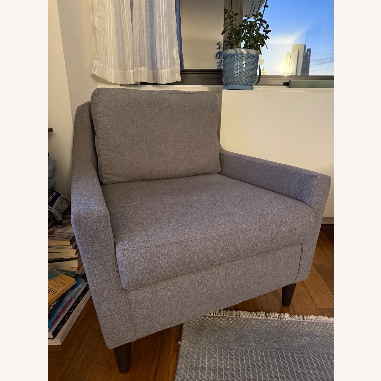 West Elm Grey Accent Chair - image-1