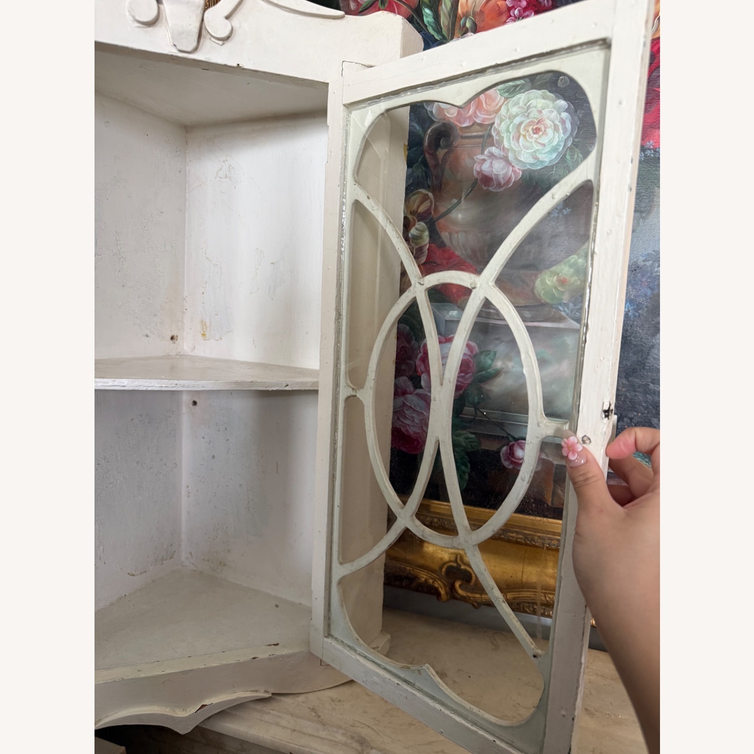 Vintage/Antique Finds White Wood Wall Shelf - image-5