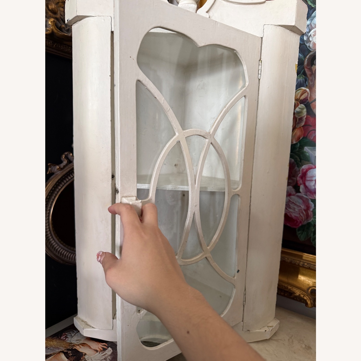 Vintage/Antique Finds White Wood Wall Shelf - image-4