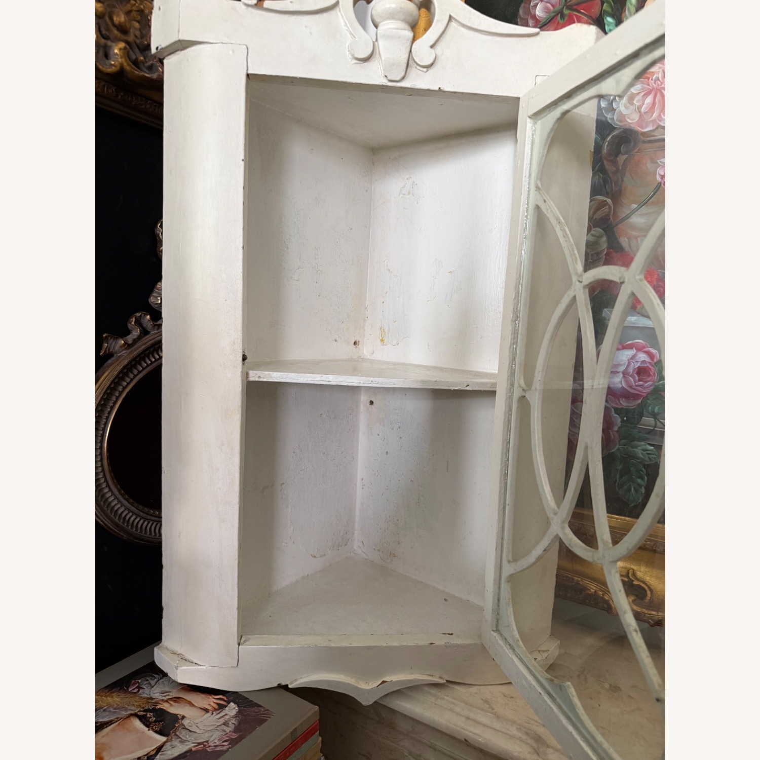 Vintage/Antique Finds White Wood Wall Shelf - image-3