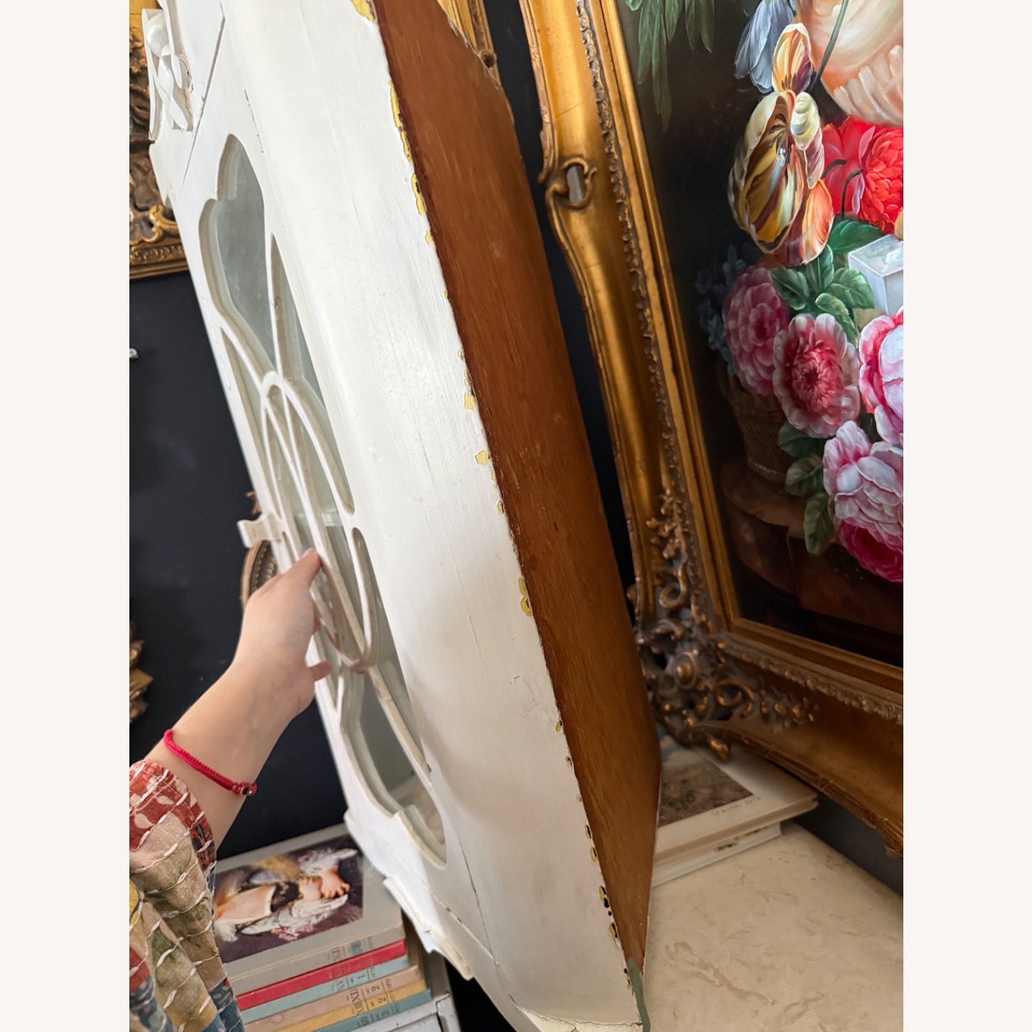 Vintage/Antique Finds White Wood Wall Shelf - image-7