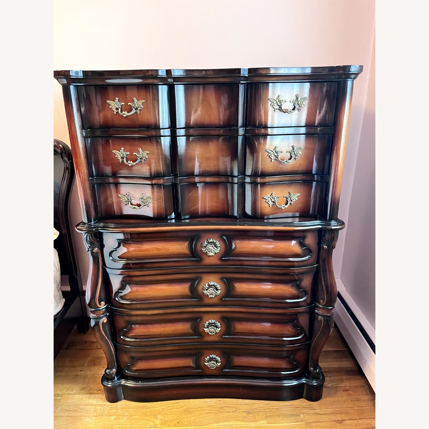 Vintage/Antique Finds Dark Brown Wood Dresser - image-1