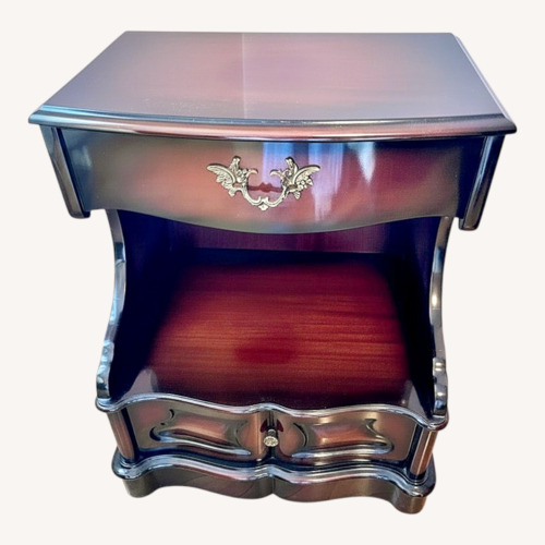 Used Vintage Dark Brown Wood Nightstands (Set of 2) for sale on AptDeco