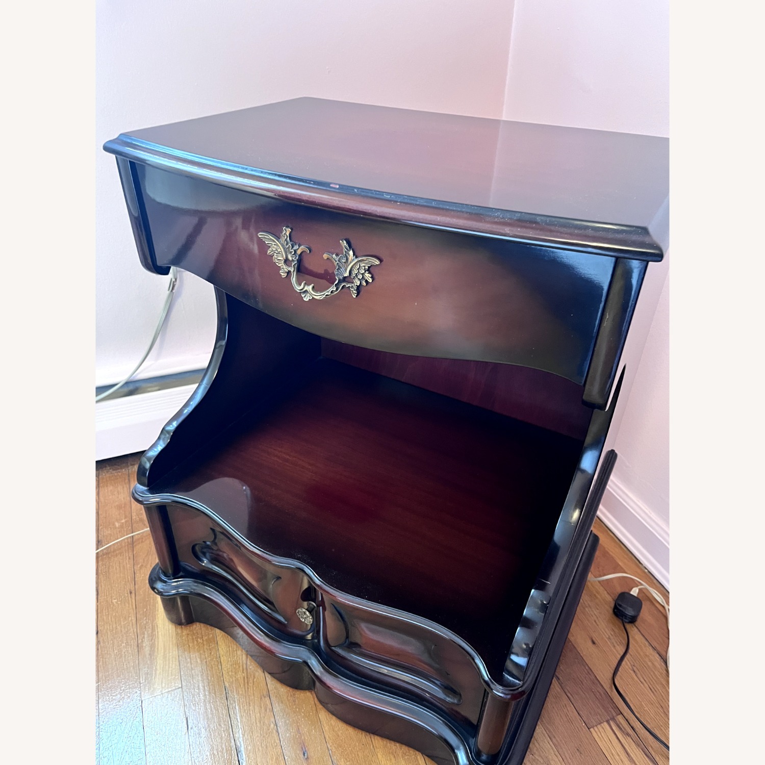 Vintage Dark Brown Wood Nightstands (Set of 2) - image-2