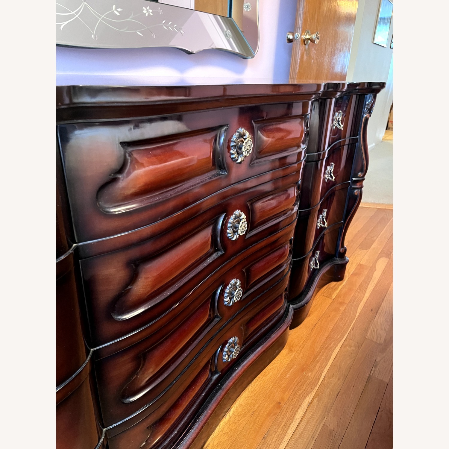 Vintage/Antique Dark Brown Wood Dresser - image-4