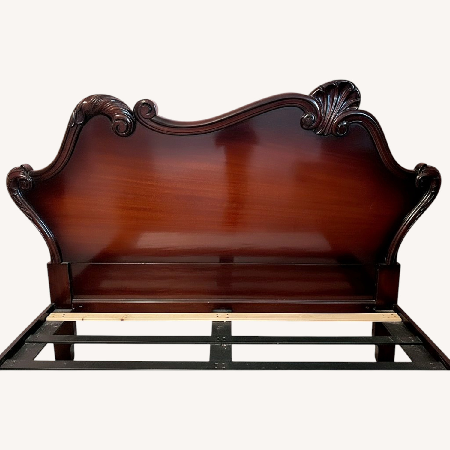 Vintage/Antique Dark Brown Wood Headboard - image-0