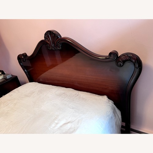 Used Vintage/Antique Dark Brown Wood Headboard for sale on AptDeco