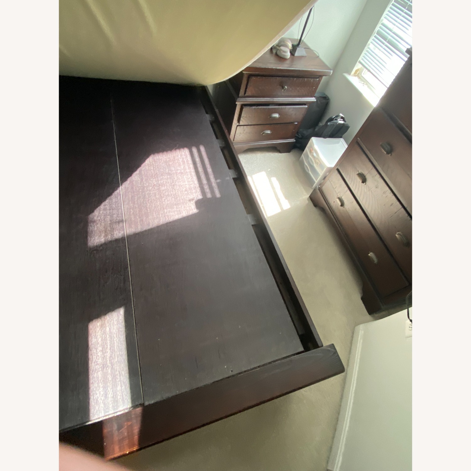 Havertys Dark Brown Wood King Bed - image-2