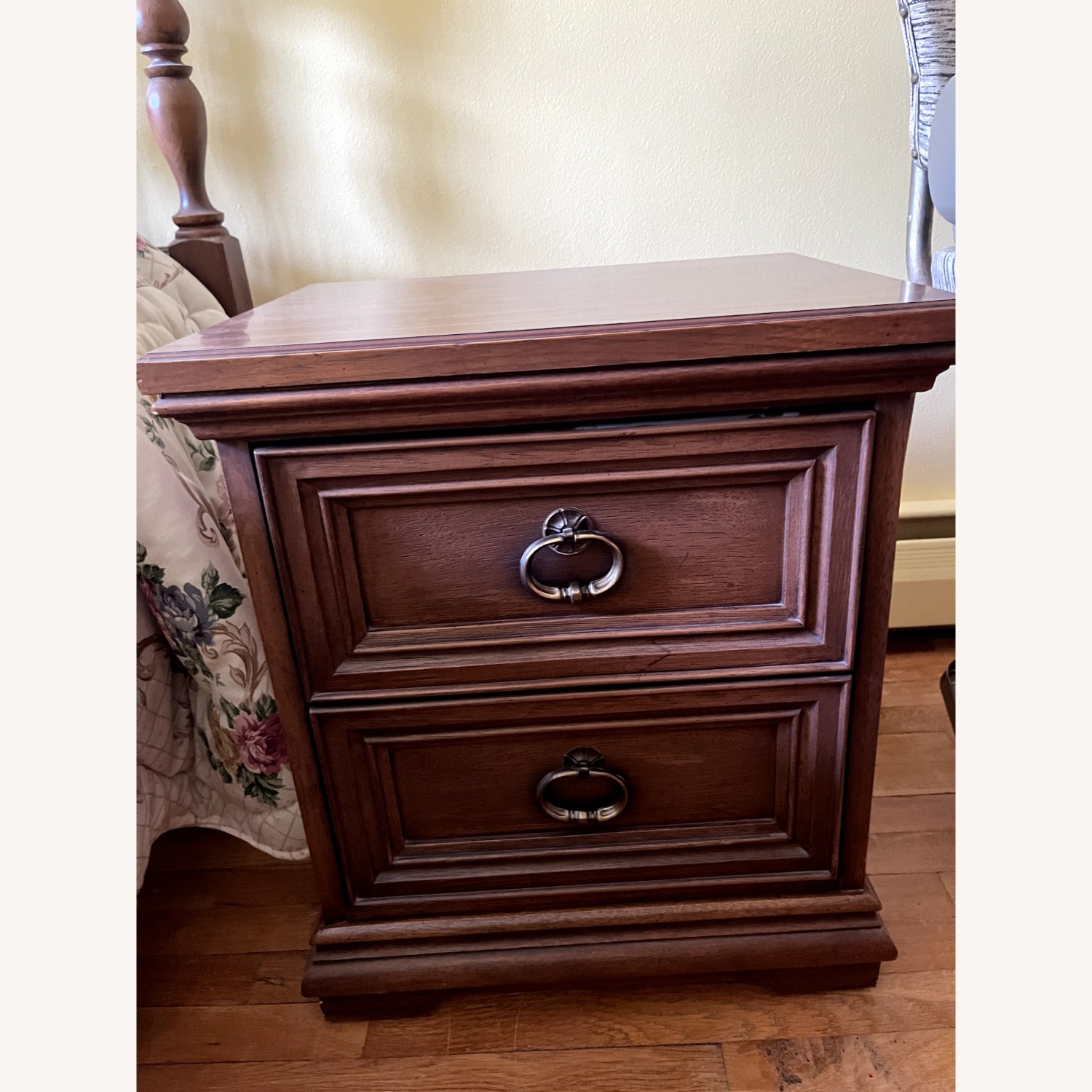 Vintage/Antique Dark Brown Wood Nightstand - image-2