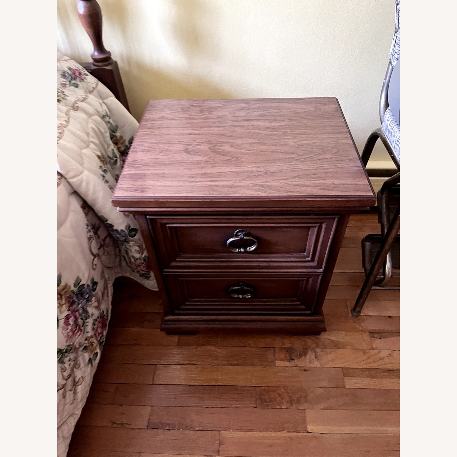 Vintage/Antique Dark Brown Wood Nightstand - image-1