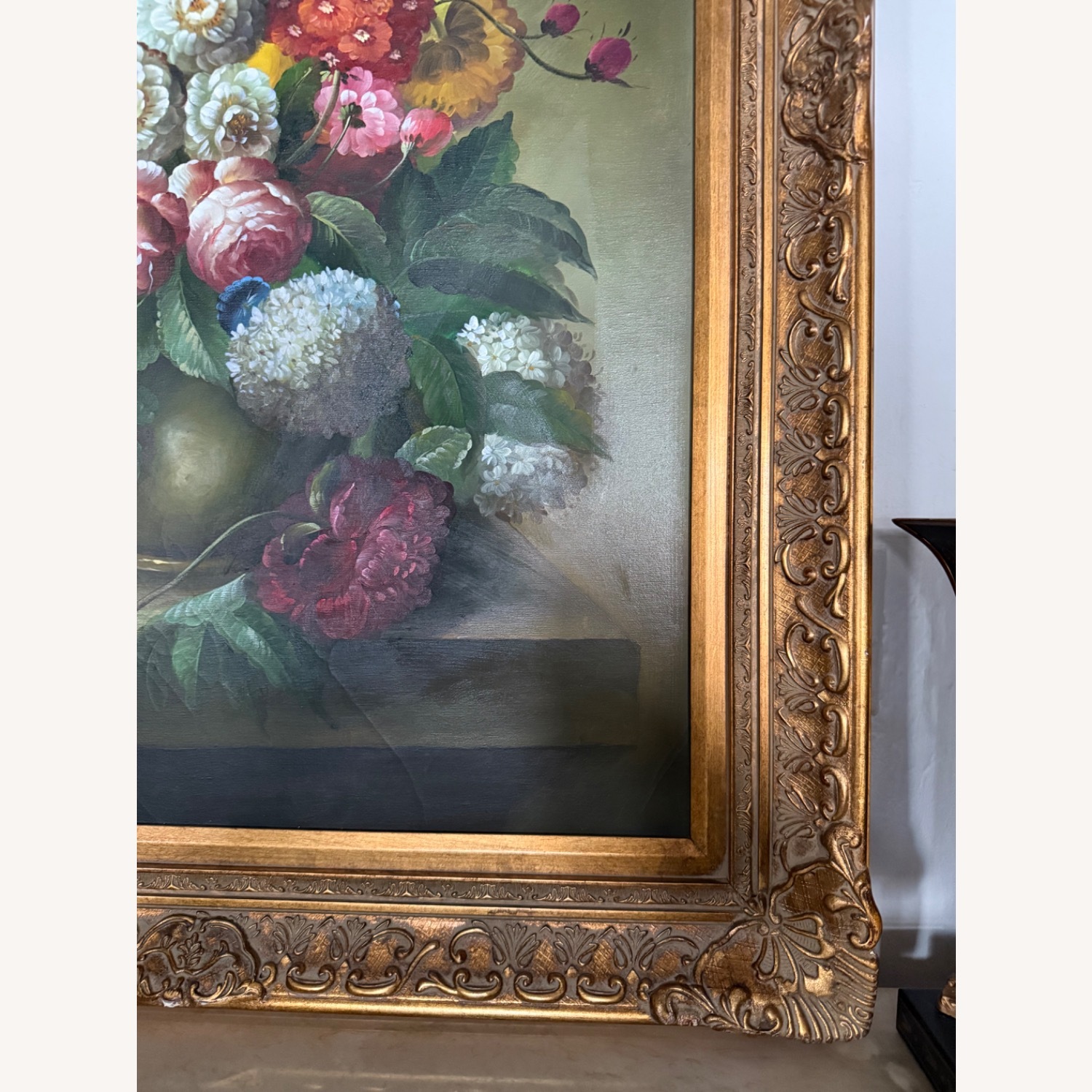 Flower Painting With Ornate Frame - image-10
