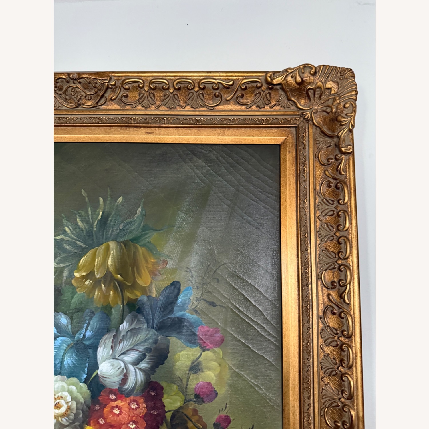 Flower Painting With Ornate Frame - image-4