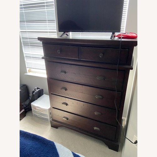 Used Havertys Dark Brown Wood Chest for sale on AptDeco
