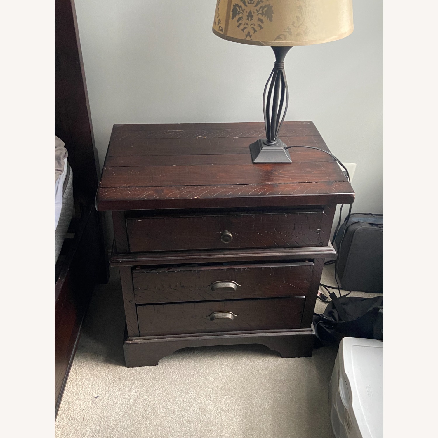 Havertys Eastwood Dark Brown Wood Nightstand - image-1