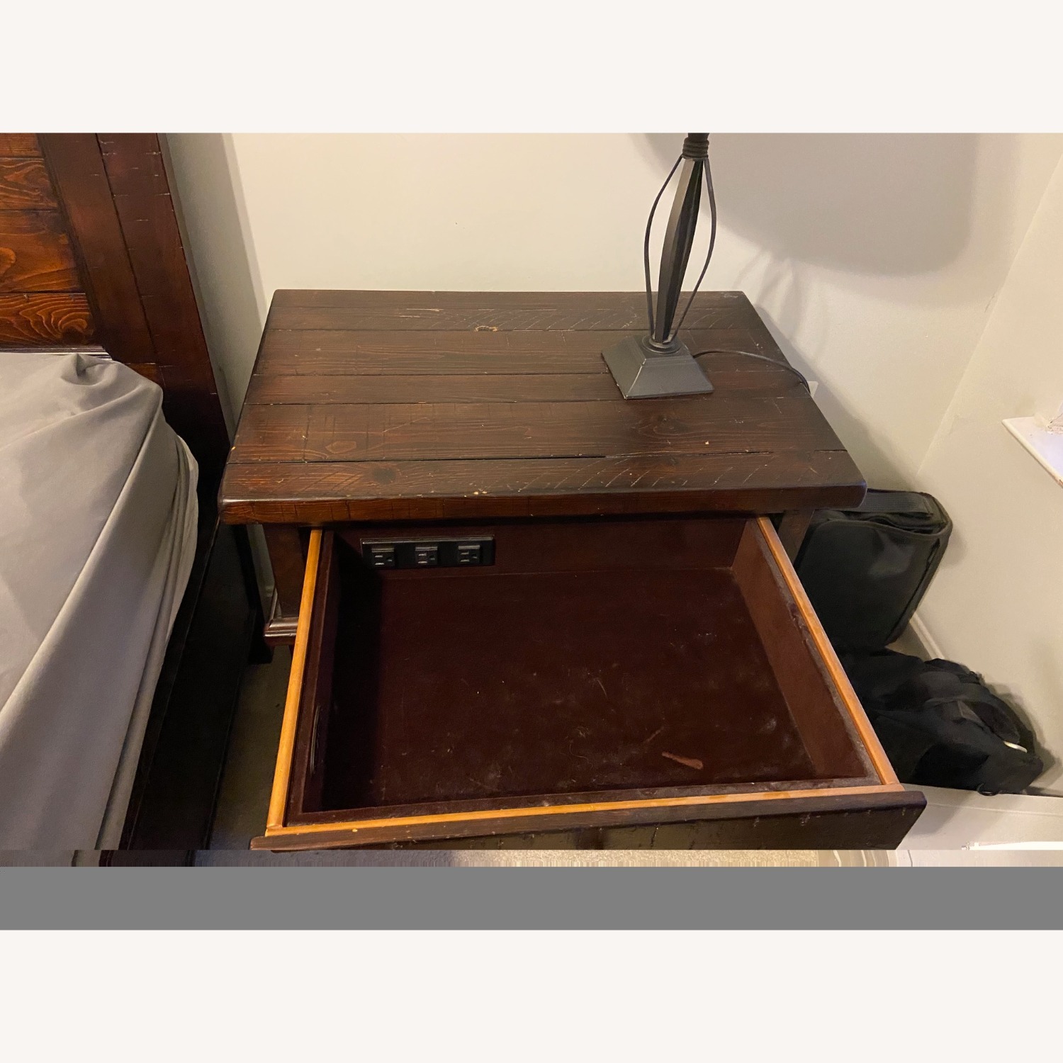 Havertys Eastwood Dark Brown Wood Nightstand - image-3