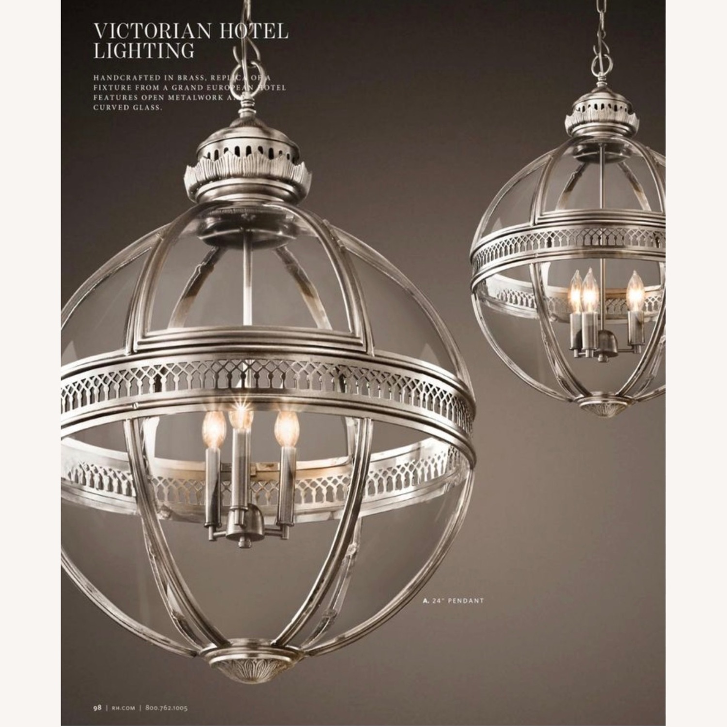 Restoration Hardware Victorian Globe Pendant - image-3