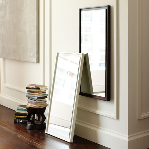 Used West Elm Floating Wall Mirror – White Lacquer for sale on AptDeco