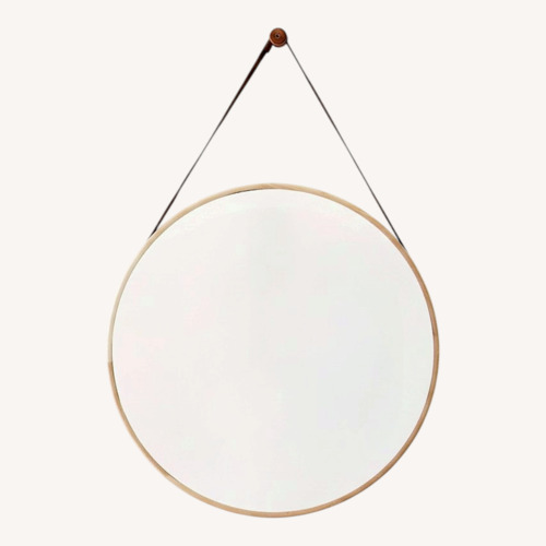 Used West Elm Modern Wall Mirror with Leather Strap for sale on AptDeco