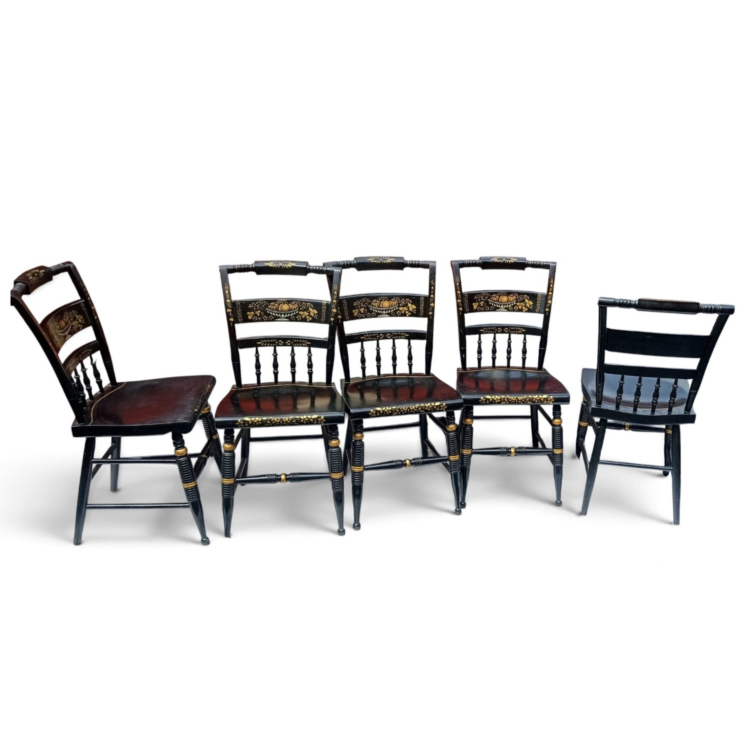 Vintage/Antique Black Wood Dining Chair - image-6