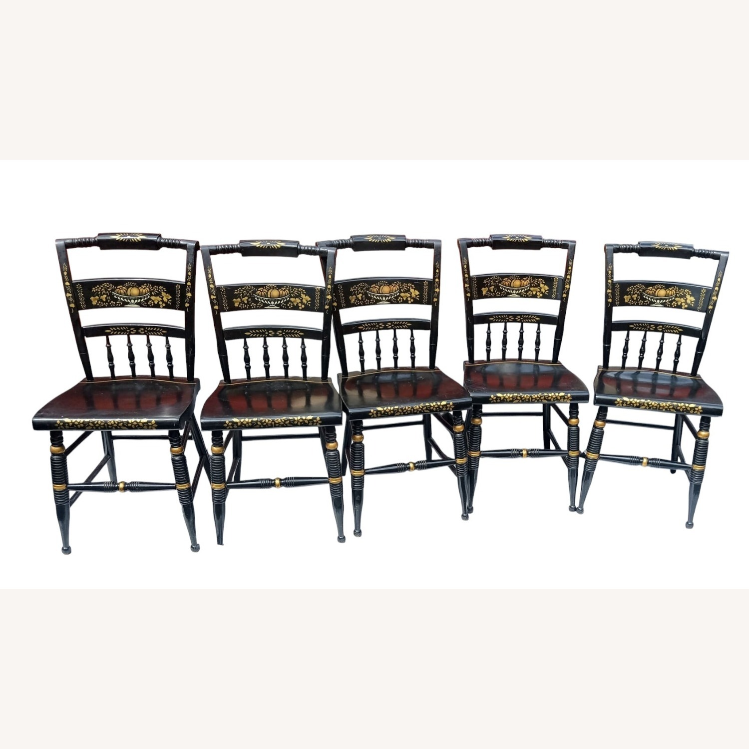 Vintage/Antique Black Wood Dining Chair - image-20