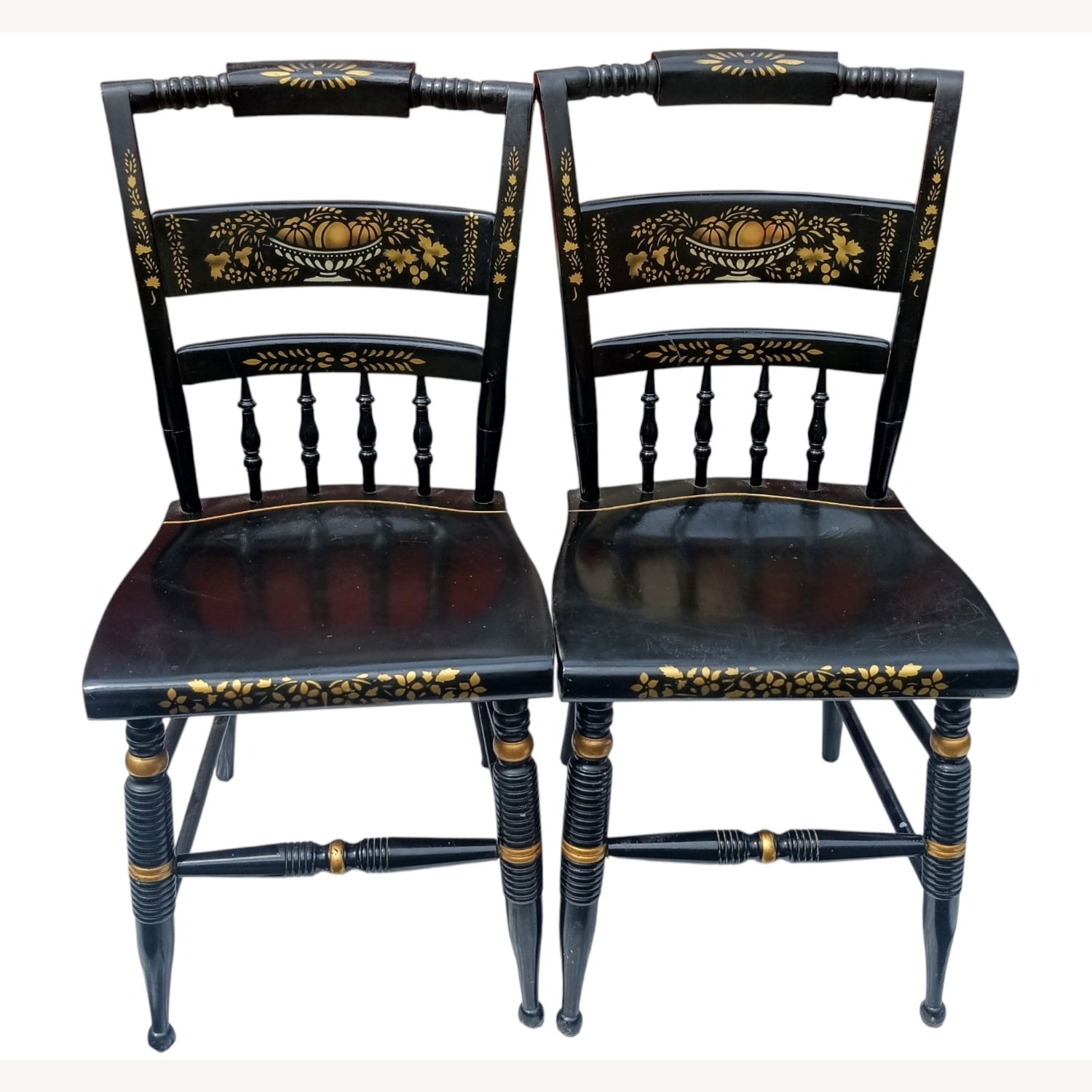 Vintage/Antique Black Wood Dining Chair - image-16