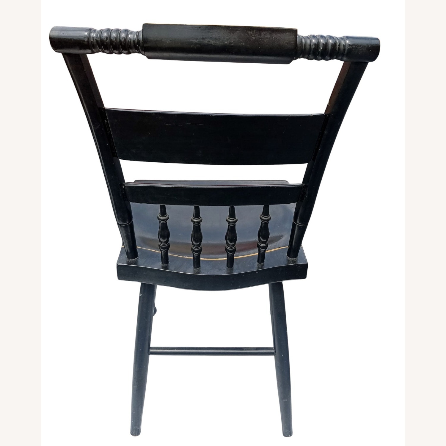 Vintage/Antique Black Wood Dining Chair - image-4