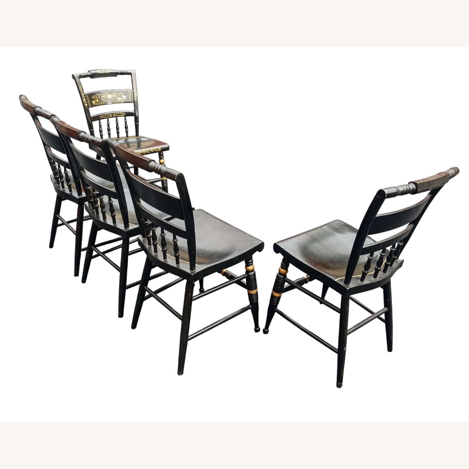 Vintage/Antique Black Wood Dining Chair - image-18