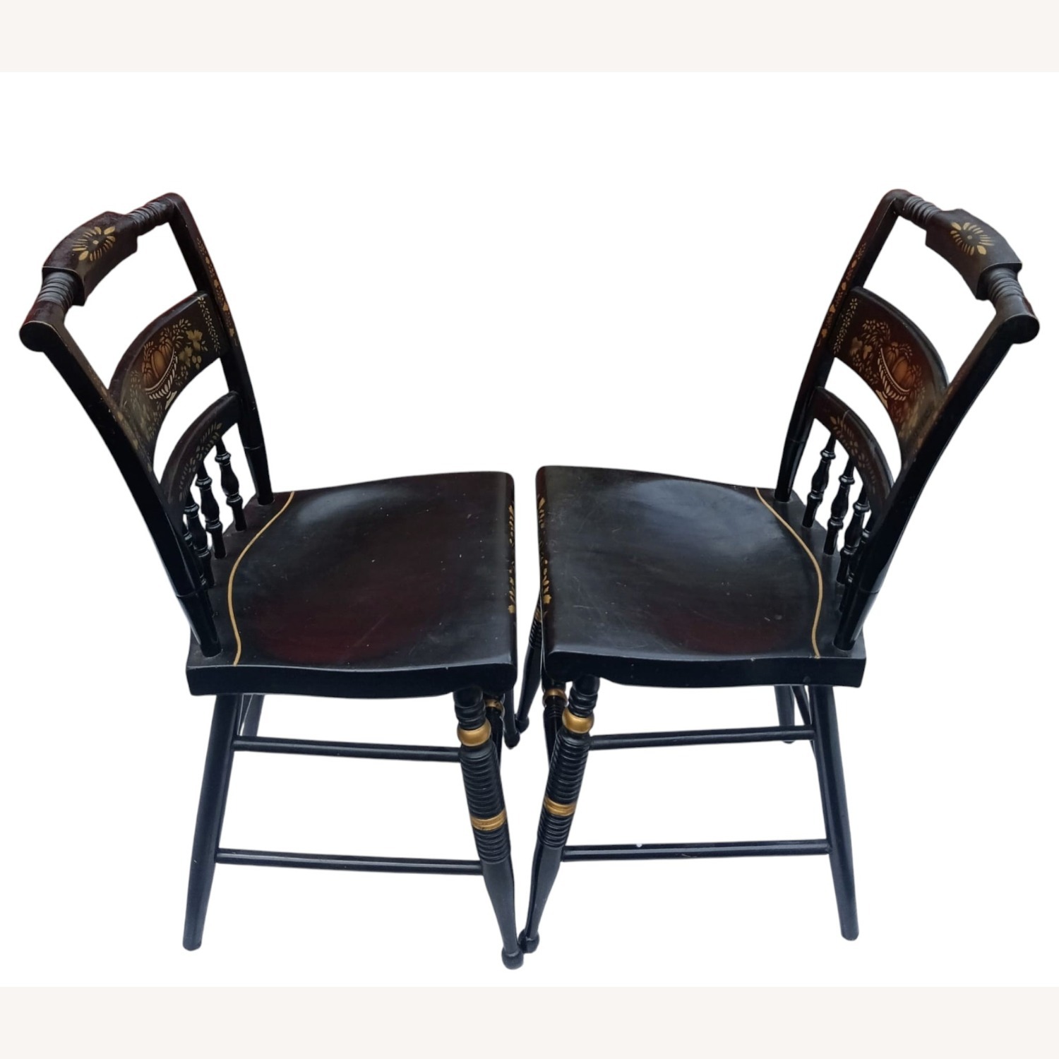 Vintage/Antique Black Wood Dining Chair - image-15