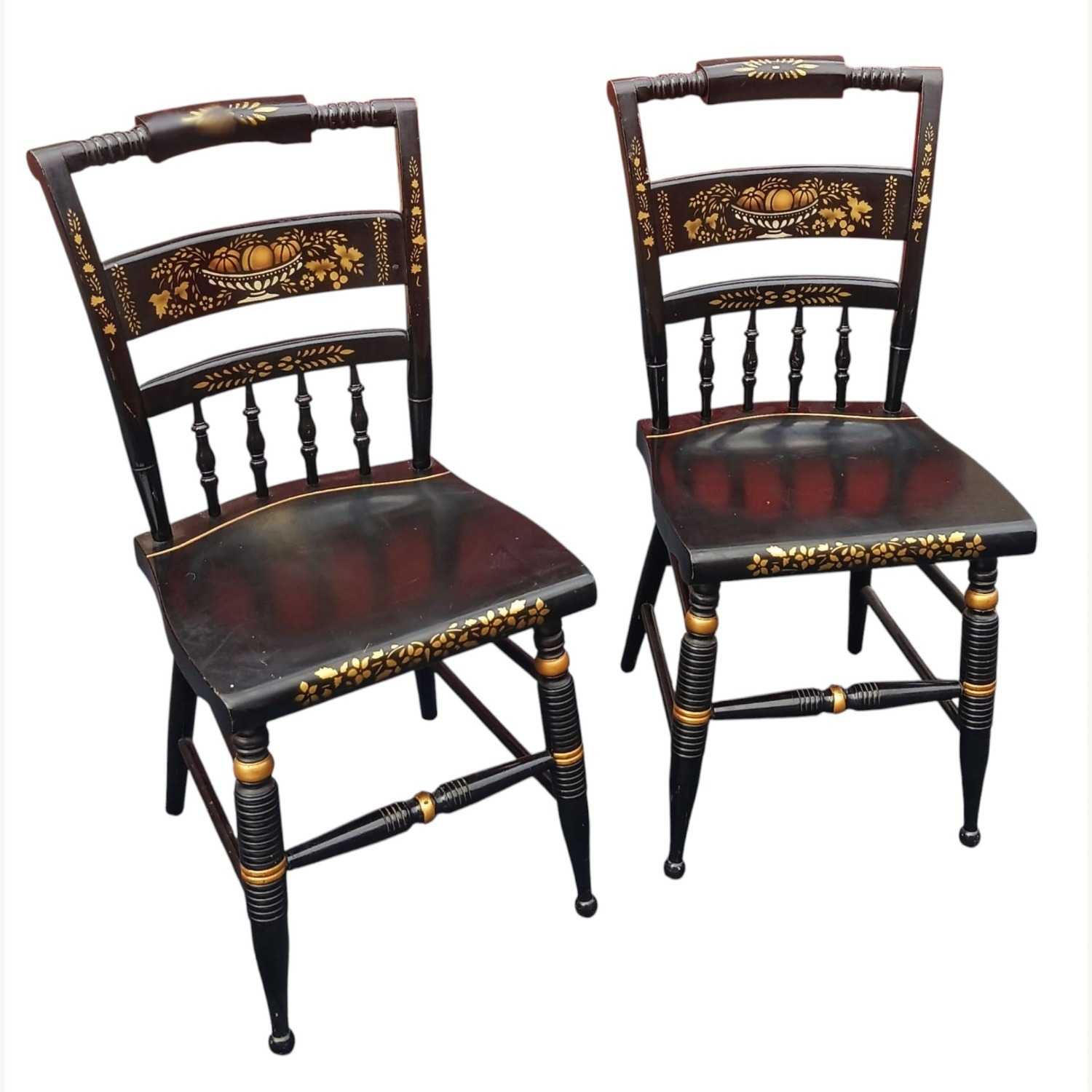 Vintage/Antique Black Wood Dining Chair - image-8