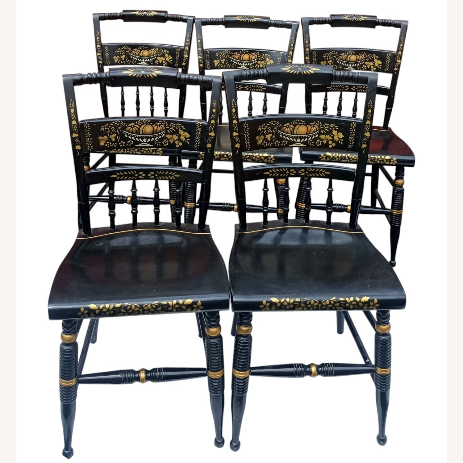 Vintage/Antique Black Wood Dining Chair - image-3