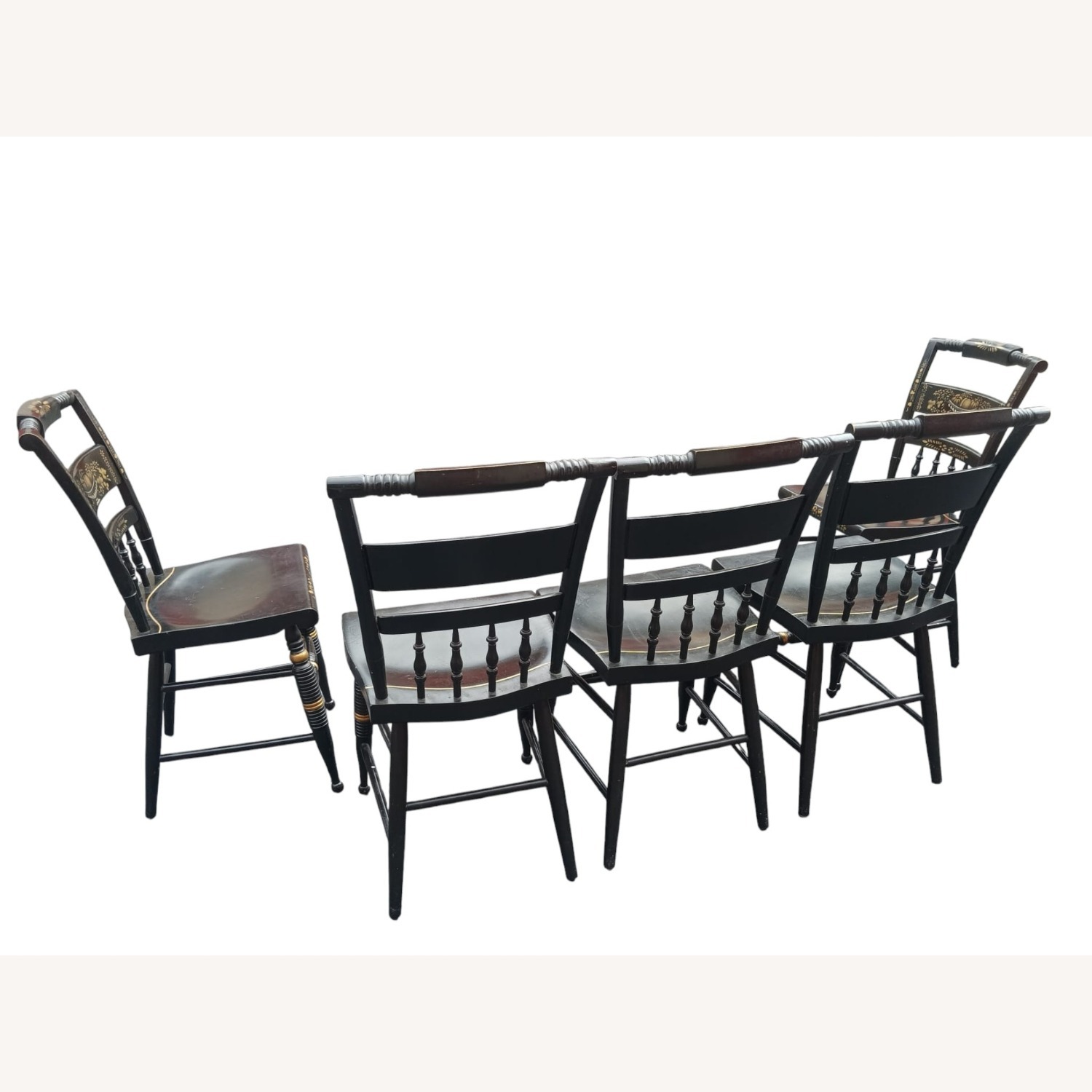 Vintage/Antique Black Wood Dining Chair - image-17